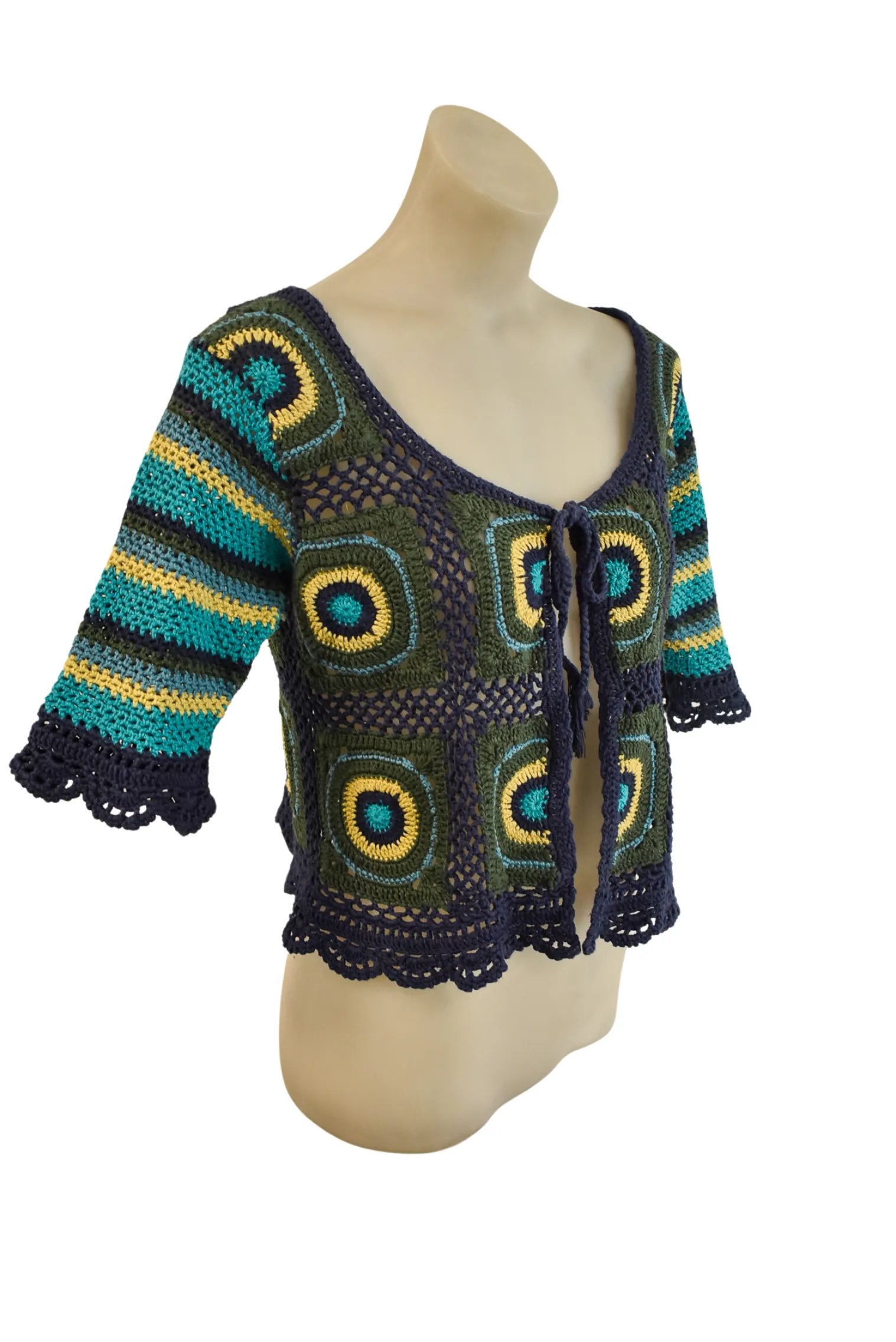 Adorable crochet tie top, M