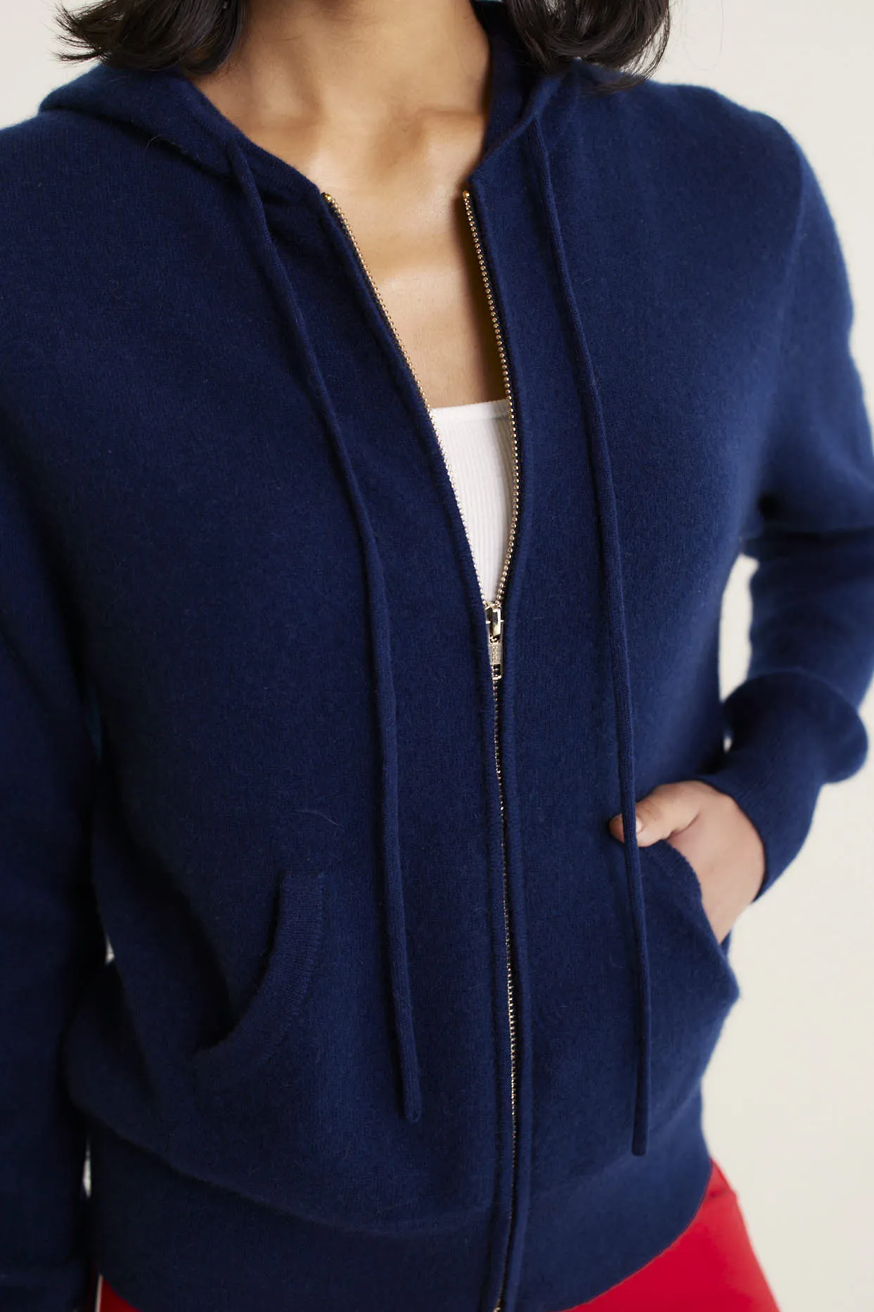 Amber Cashmere Hoodie In Midnight Navy