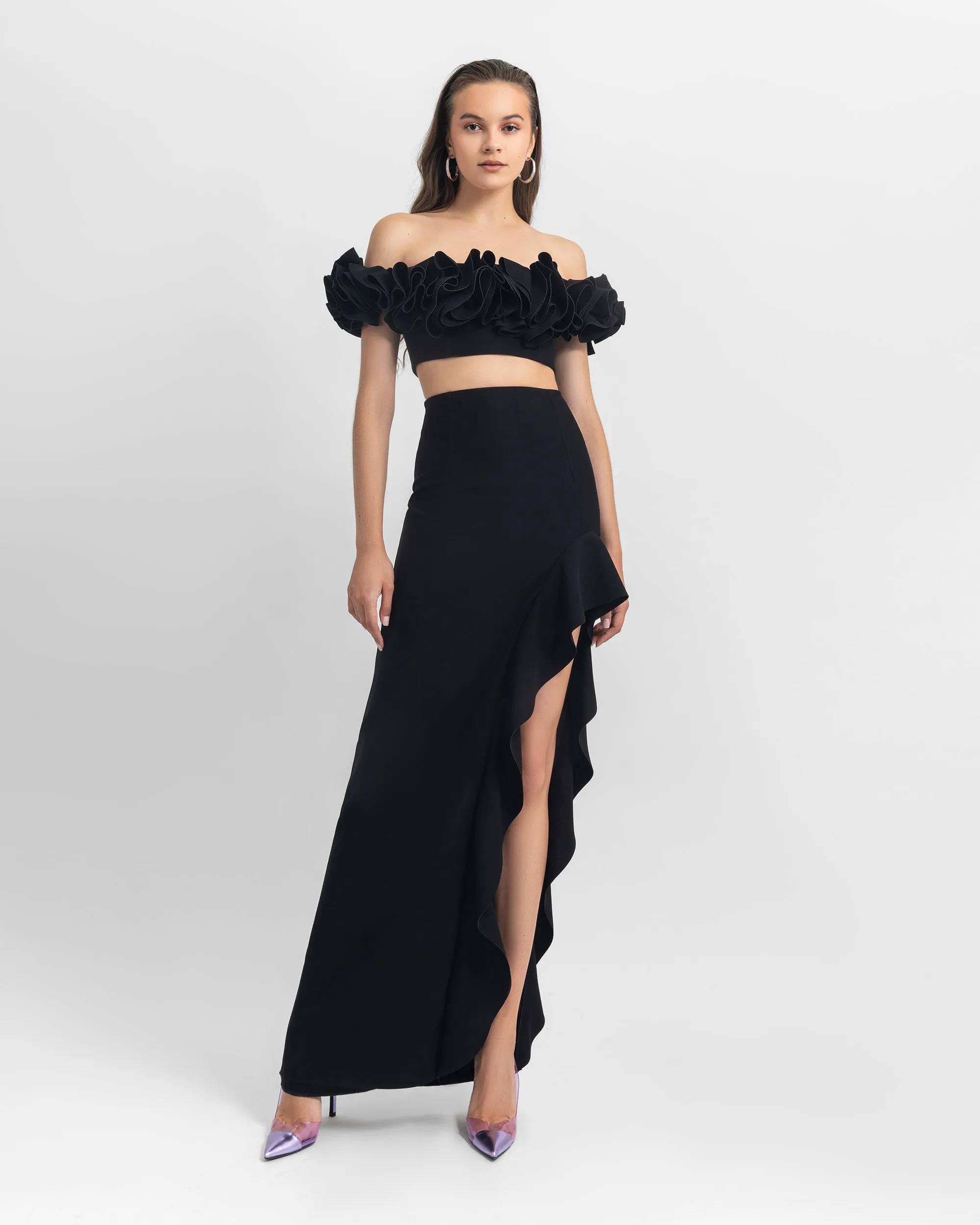 Asymmetrical Crepe Skirt