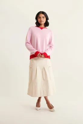 Boyfriend Cashmere Sweater In Blossom