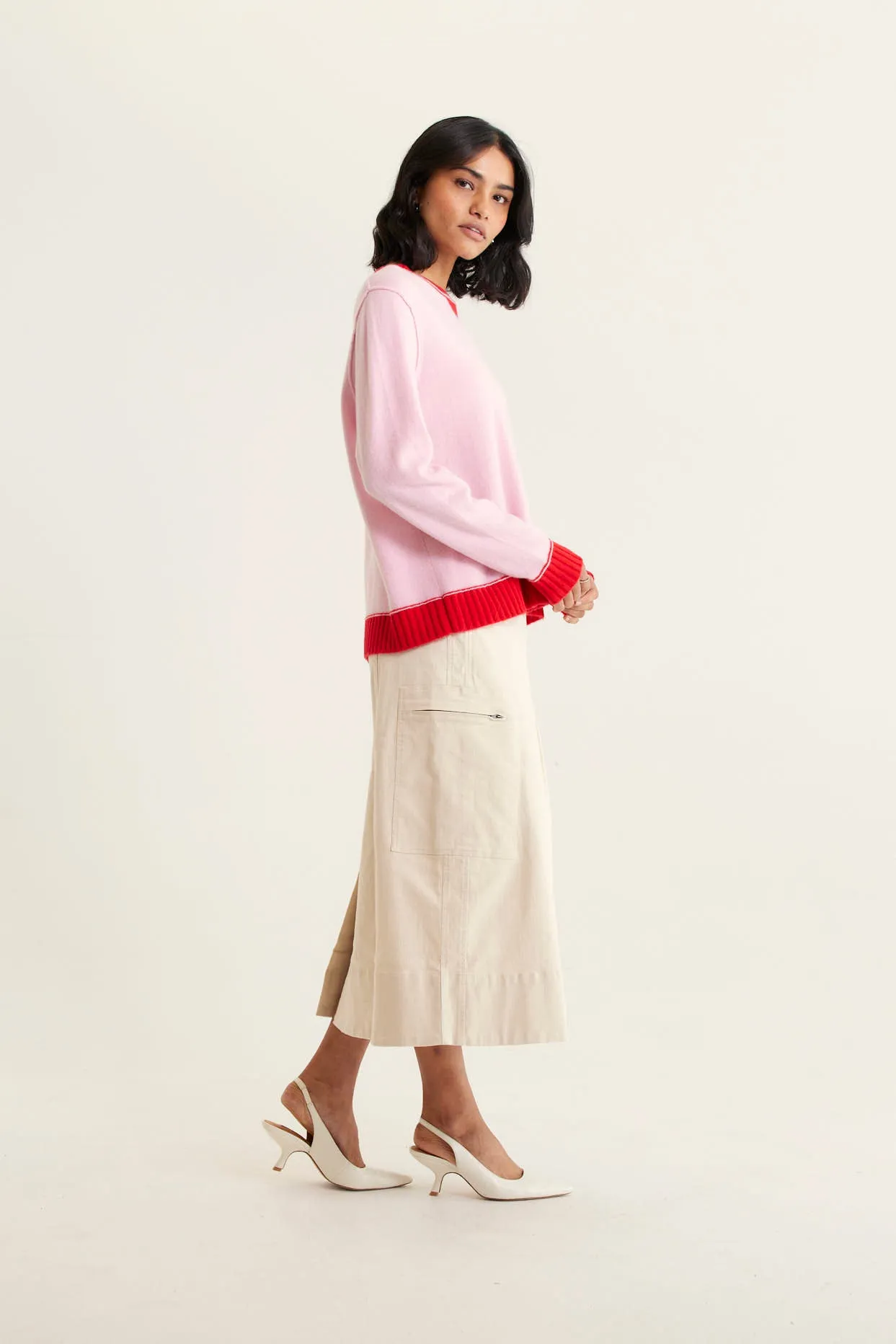 Boyfriend Cashmere Sweater In Blossom