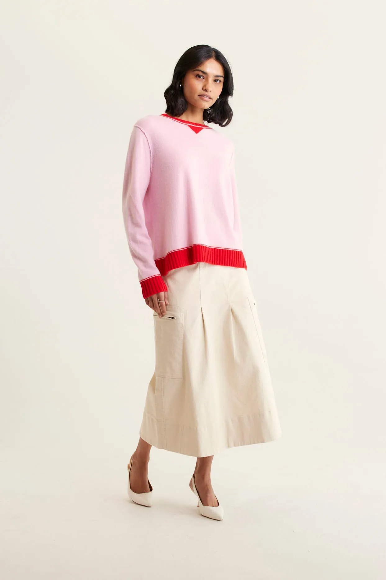 Boyfriend Cashmere Sweater In Blossom