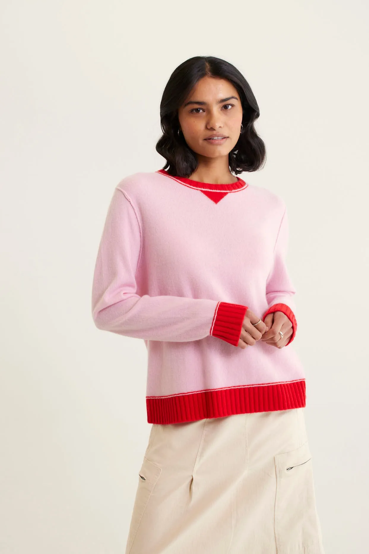 Boyfriend Cashmere Sweater In Blossom