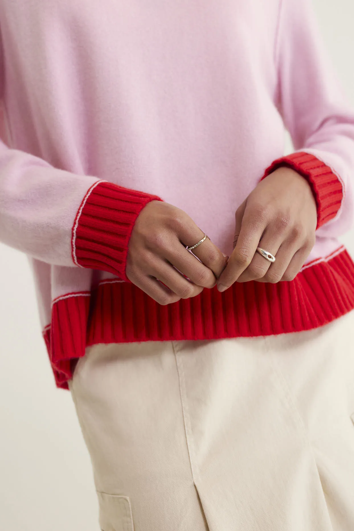 Boyfriend Cashmere Sweater In Blossom