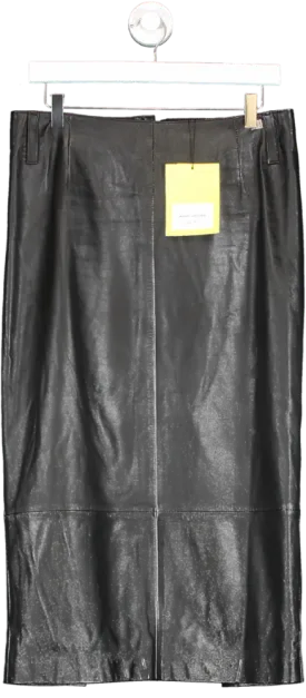 Marc Jacobs Black Leather Slim Skirt UK 6