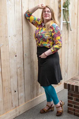 Marike polkadot pocket skirt - black