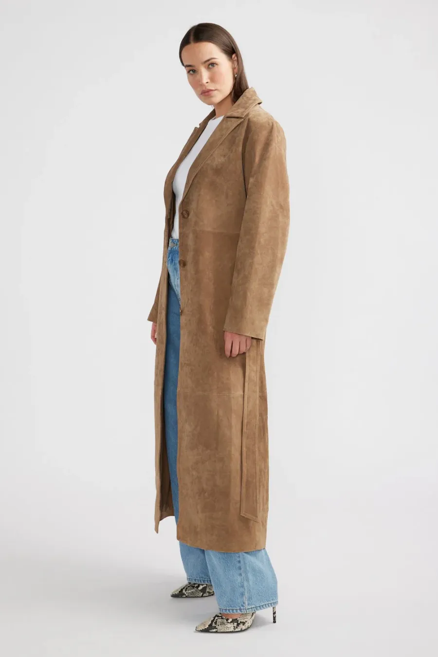 Miley Suede Trench Toffee