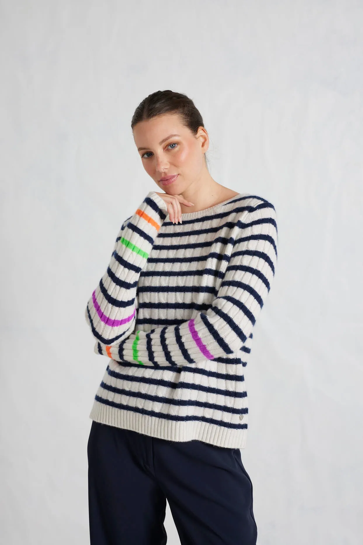 Nora Cashmere Sweater in Cloud Dancer