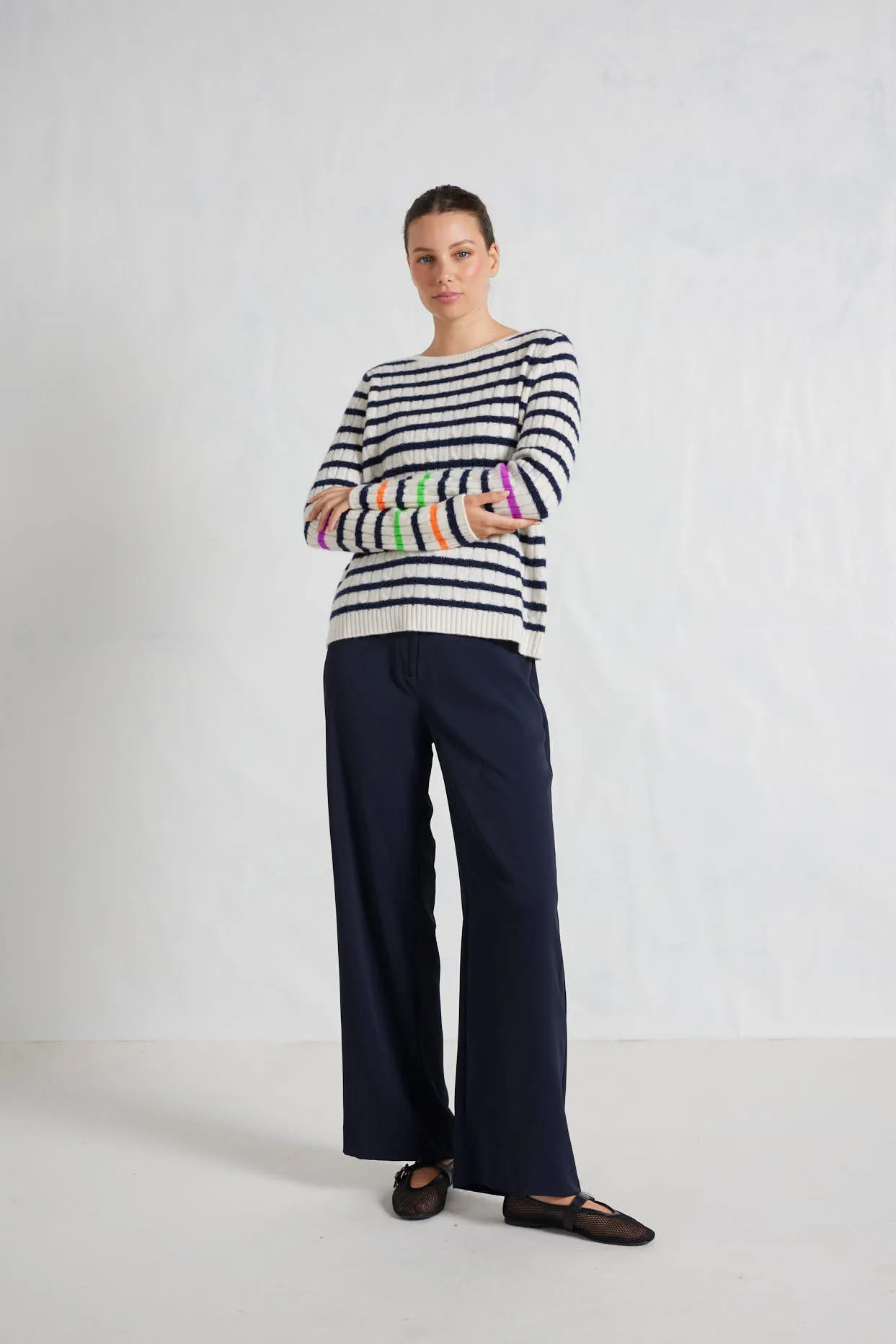 Nora Cashmere Sweater in Cloud Dancer
