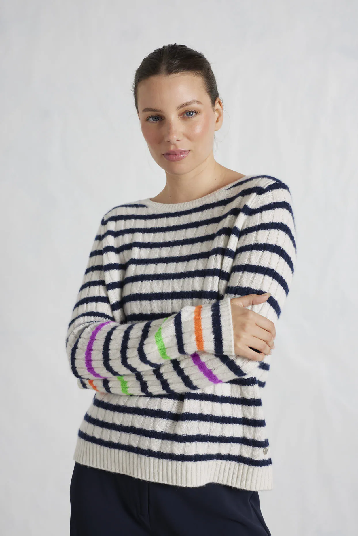 Nora Cashmere Sweater in Cloud Dancer