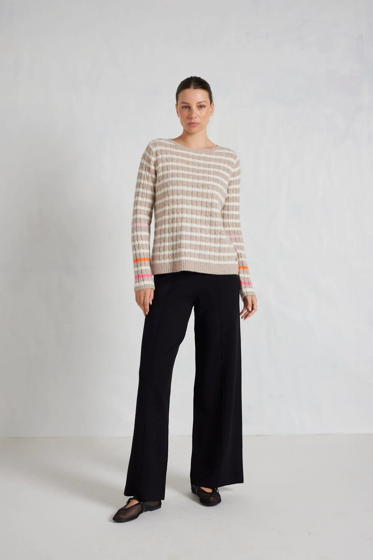 Nora Cashmere Sweater in Lightweight Beige