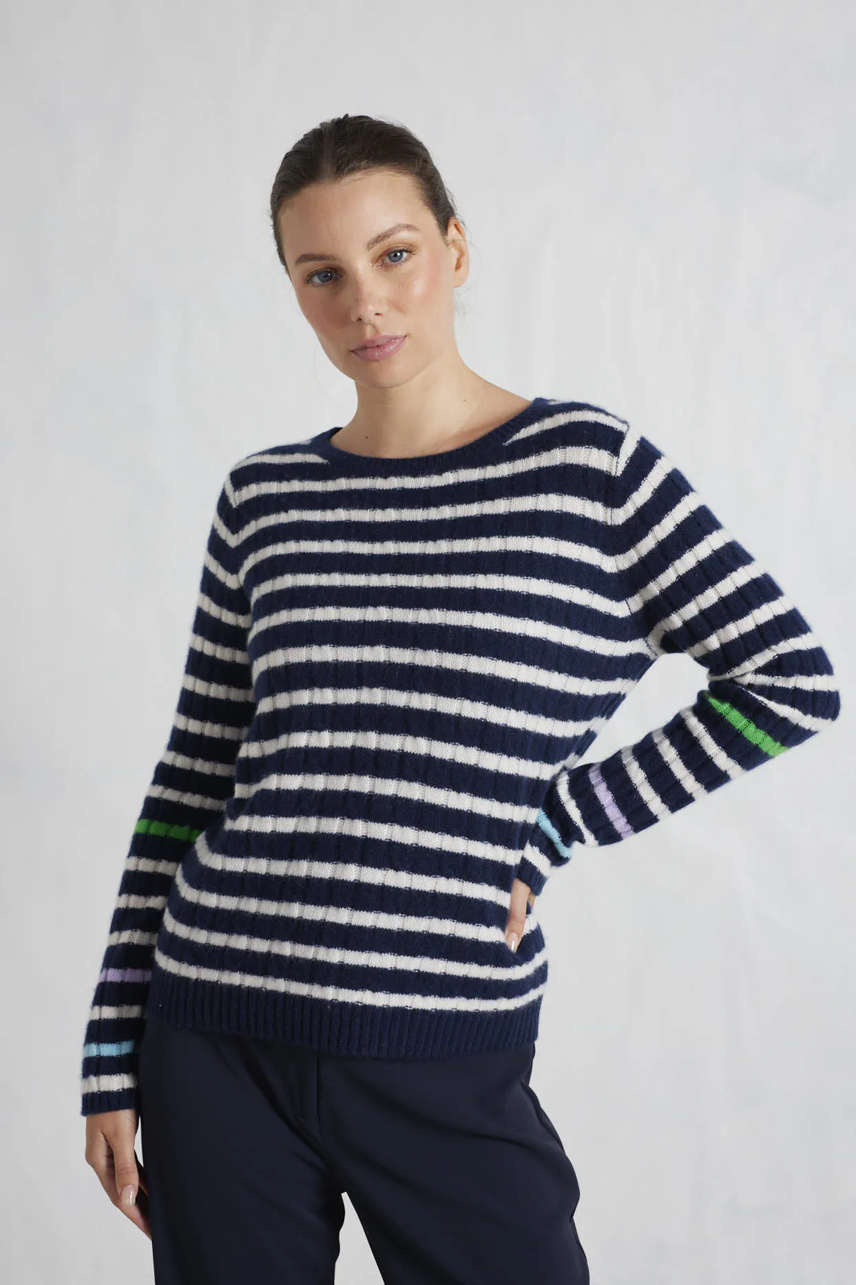 Nora Cashmere Sweater in Midnight Navy