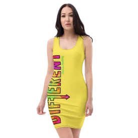 Yellow Painted Fitted Diffy Dress